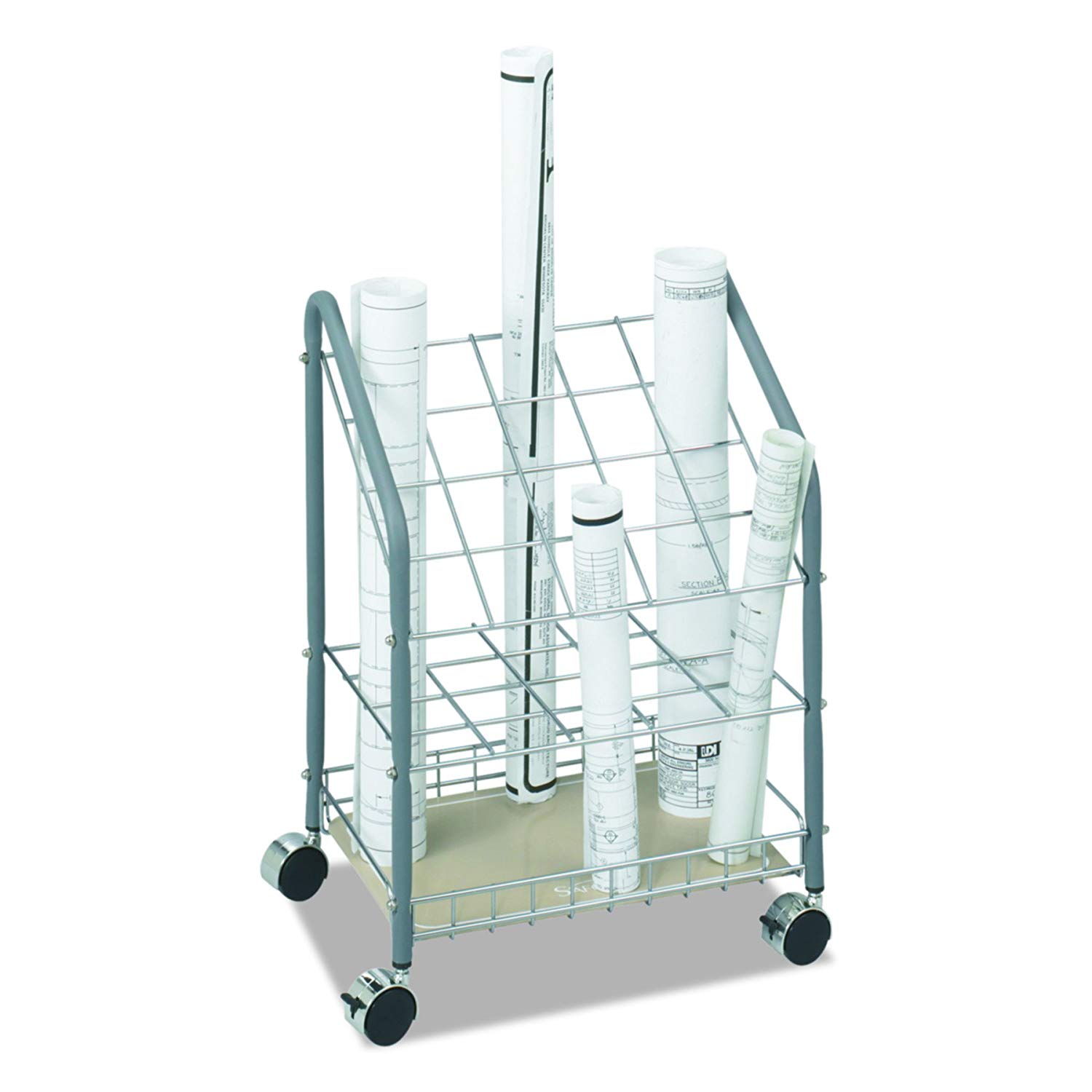 Safco 3091 Tubular Steel Wire Roll File with 20 Compartments - Silver