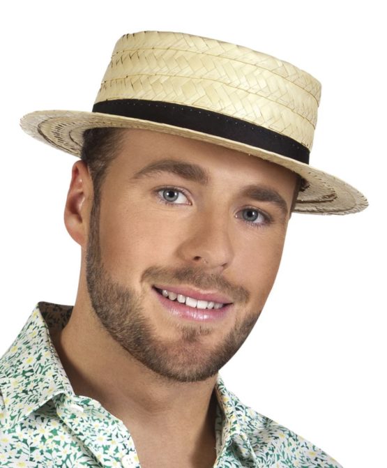 Boland Adult Straw Canotier Hat, one size, 10118179