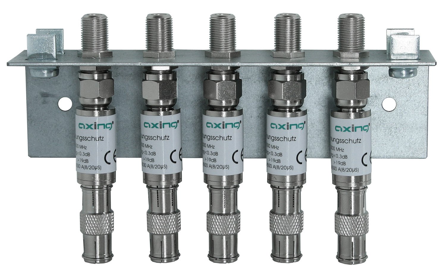Axing QEW 5-10 earthing angle grounding rail bracket single-rowed surge protection 5-way, Aluminium