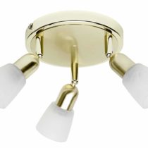 Brilliant Sofia 55334/18 Circular 3-Lamp Spotlight Brass Alabaster