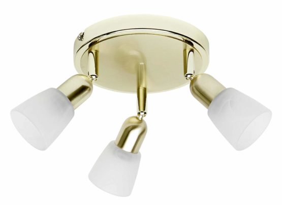 Brilliant Sofia 55334/18 Circular 3-Lamp Spotlight Brass Alabaster