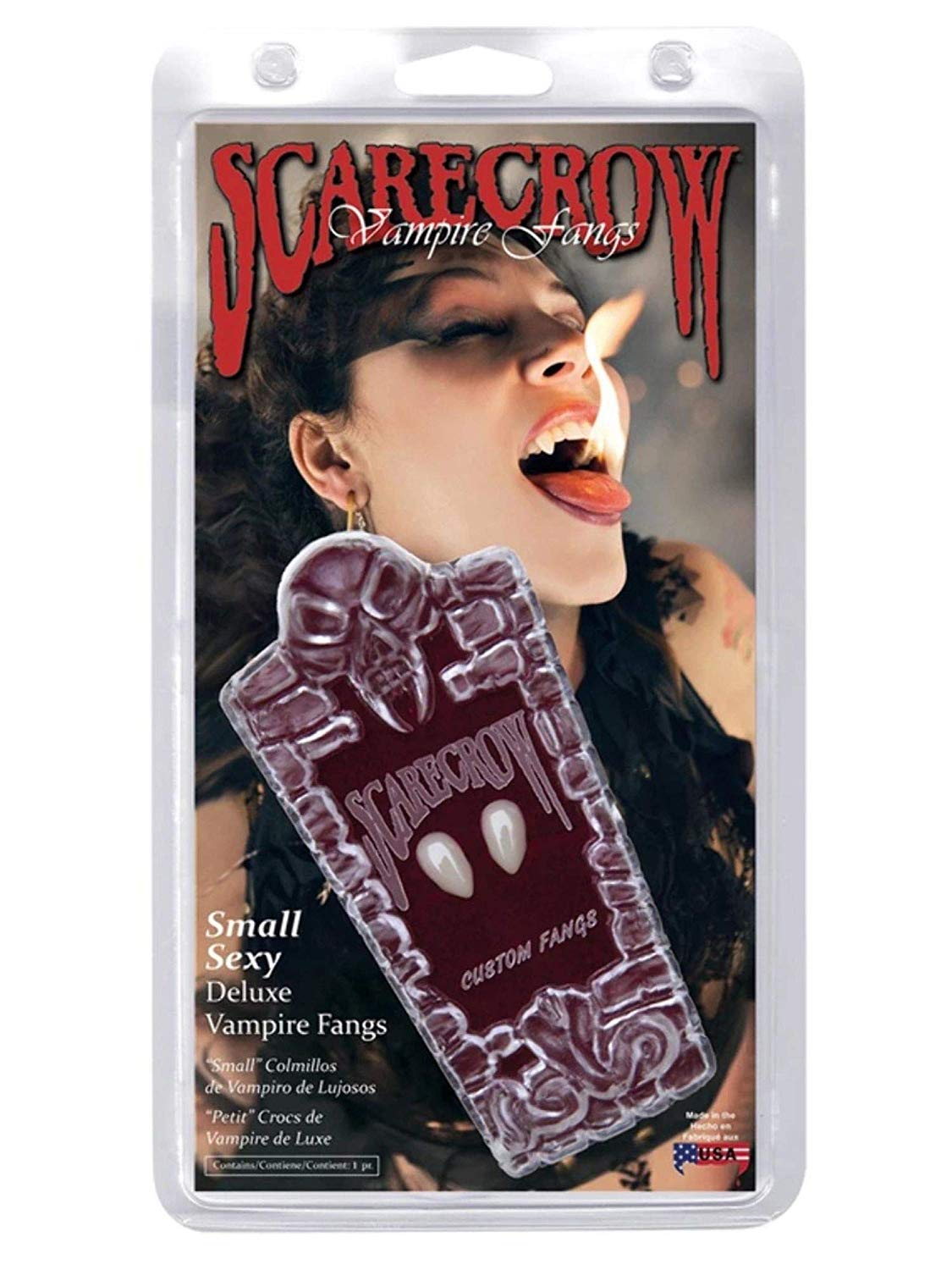 Smiffys Scarecrow Love Bite Fangs, Dental Fix, White with Adhesive, Cosmetics and Disguises Fancy Dress - Image 2