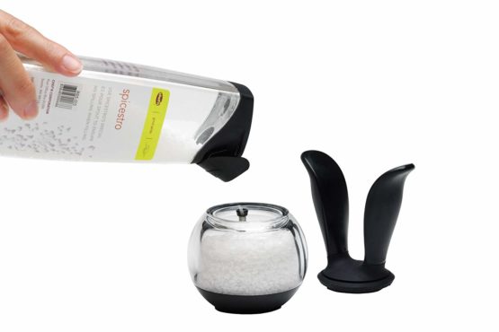 Chef'n SaltBall Salt Grinder, One Handed Refillable Salt Mill, Adjustable from Ultra-Fine to Coarse, 8 x 8 x 15 cm - Image 2