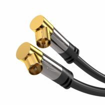 KabelDirekt – 5m Coaxial Aerial/Antenna Cable with angle 90° (Male to Female, 75 Ohm, for TV, HDTV, radio, DVB-T2, DVB-C, DVB-S) PRO Series