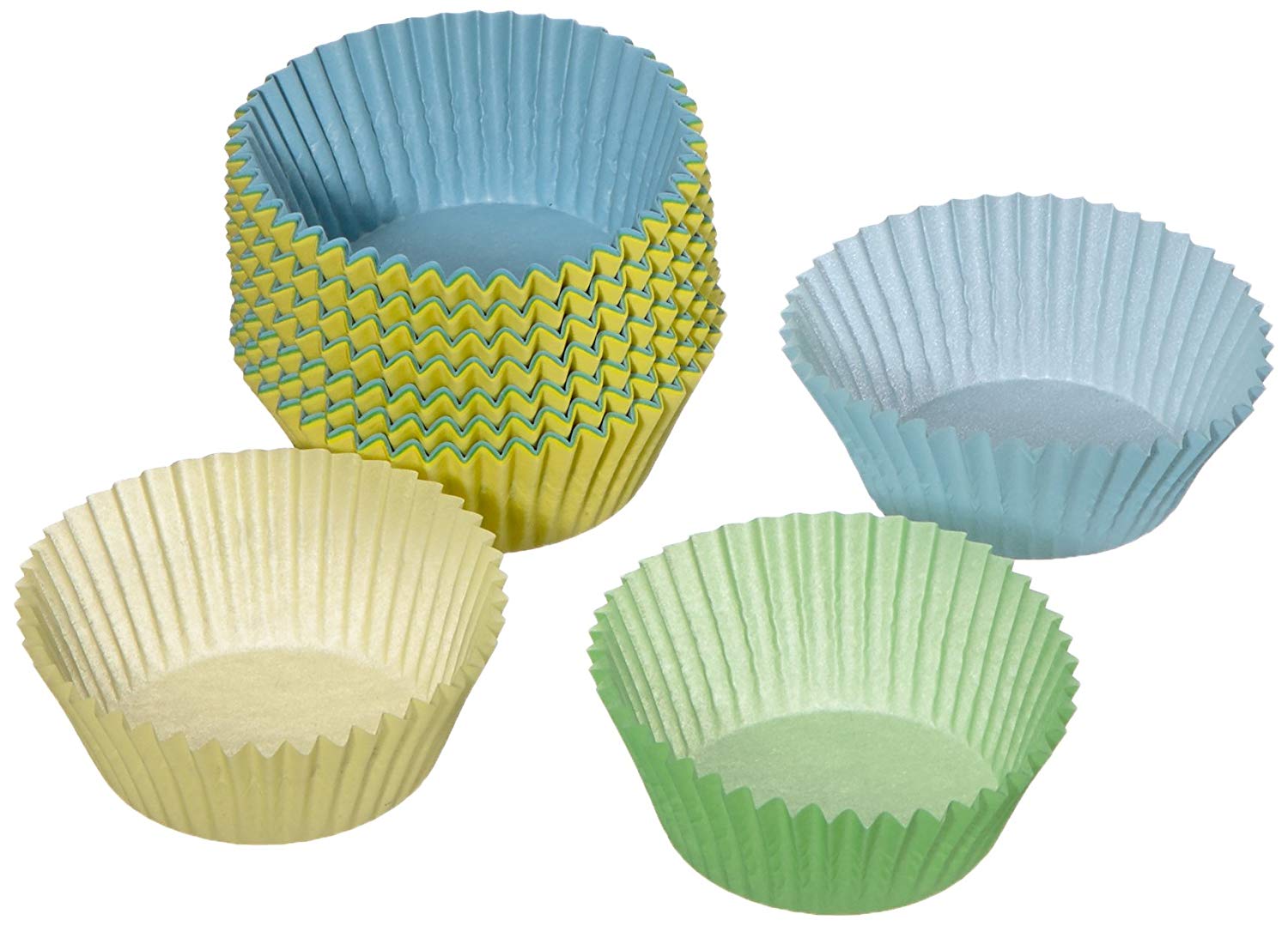 Dr. Oetker 1812 150 Paper Cake Cases 5 cm Coloured, Yellow/Green/Blue, 5 x 5 x 2 cm