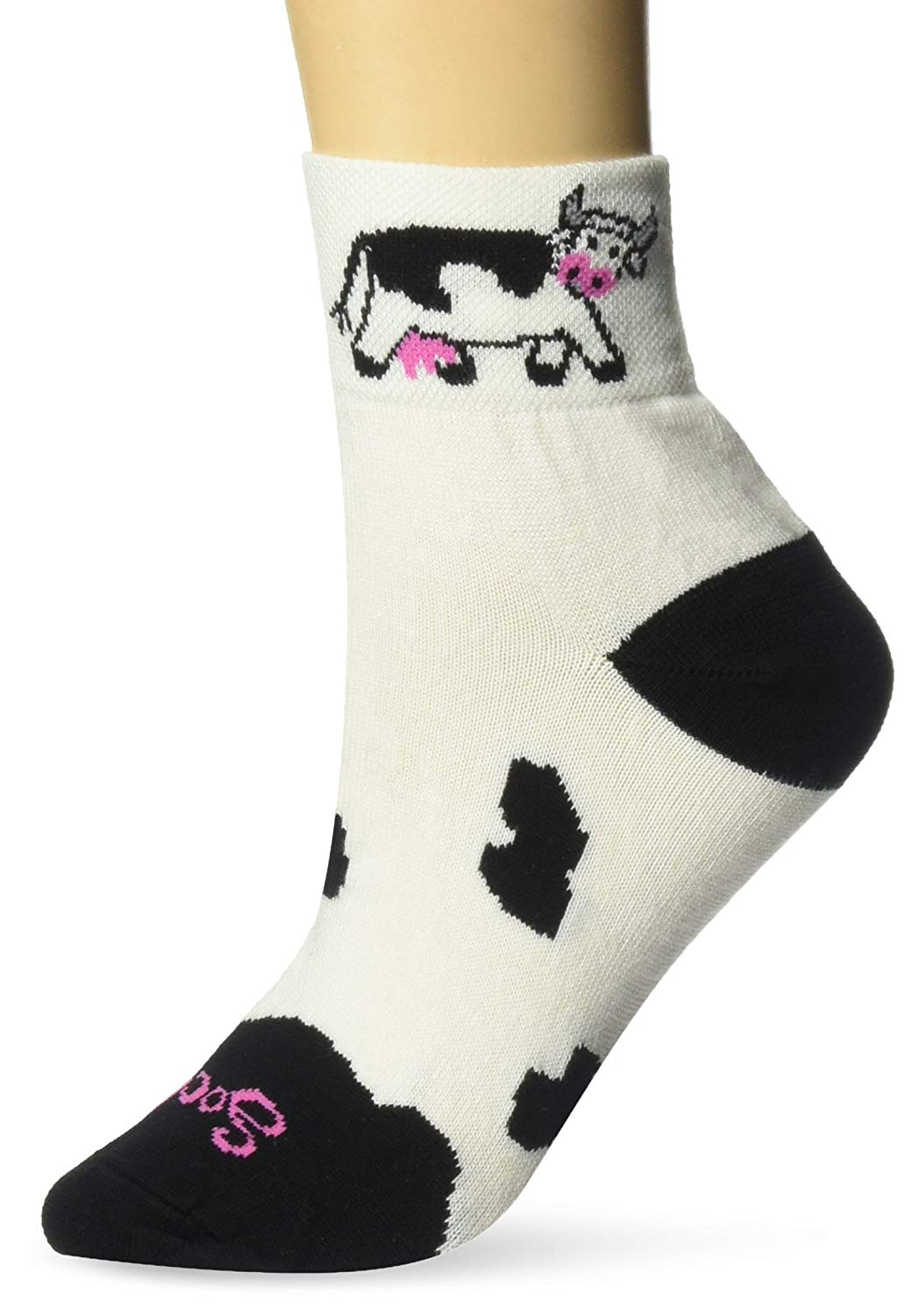 Sockguy Women's Ultra-Wicking Socks - Cow White/Black, Small/Medium, S-M
