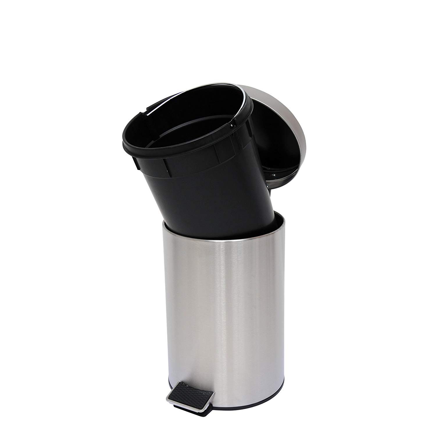 MSV Stainless Steel Pedal Bin, Silver, 12 Litre - Image 2