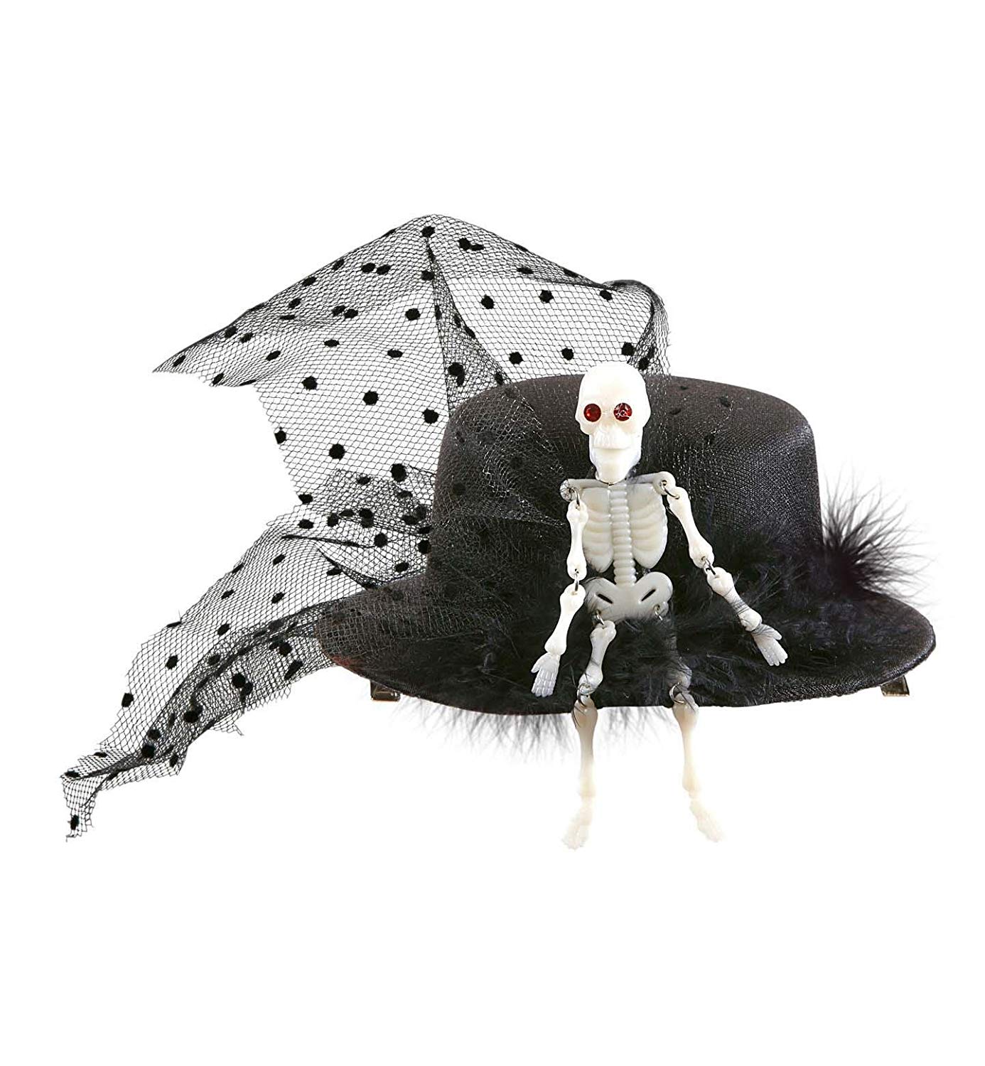 W WIDMANN MILANO Party Fashion Skeleton Mini Top s Top Hats Caps & Headwear for Fancy Dress Costumes Accessory