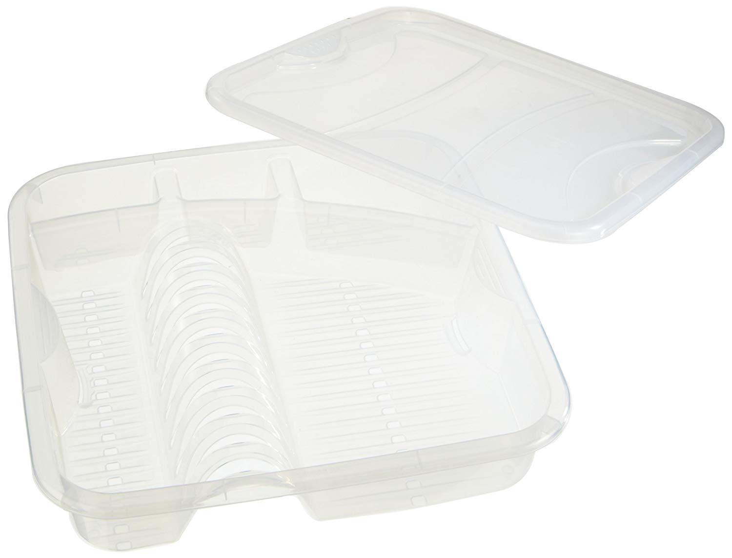 Rotho, Geometric, Dish drainer, Plastic (PP) BPA-free, transparent, 39,5 x 39,5 x 8,0 cm, (39,5 x 39,5 x 8,0 cm)