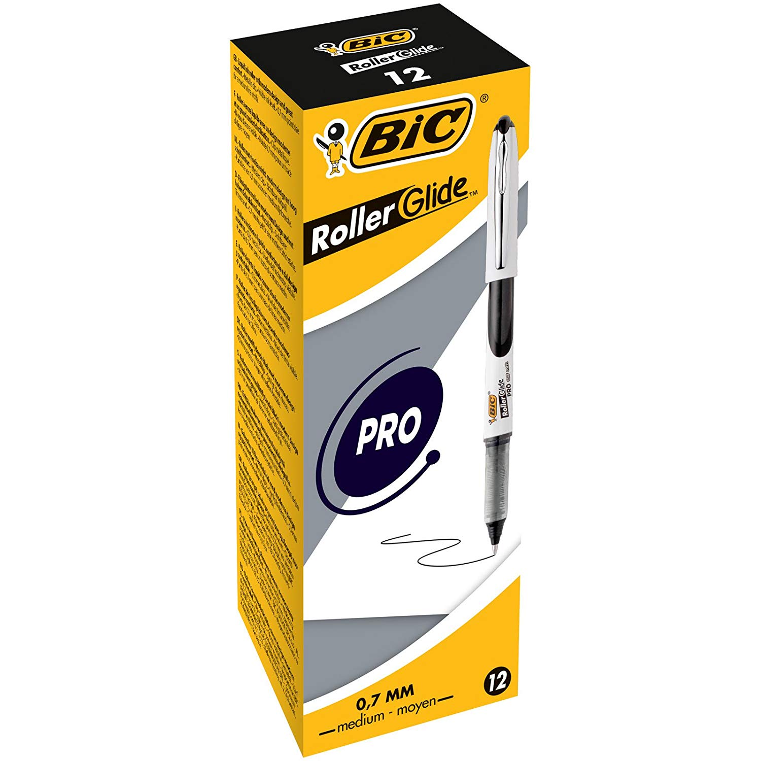 BIC 537R 0.7mm Roller Pens (Box of 12) – Black – BigaMart