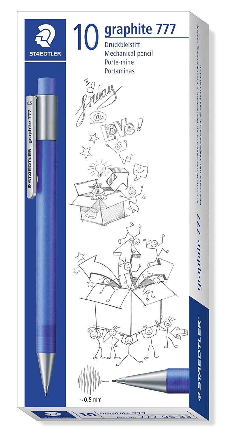 STAEDTLER 777 0.5mm Mechanical Pencils Pack of 10 Blue