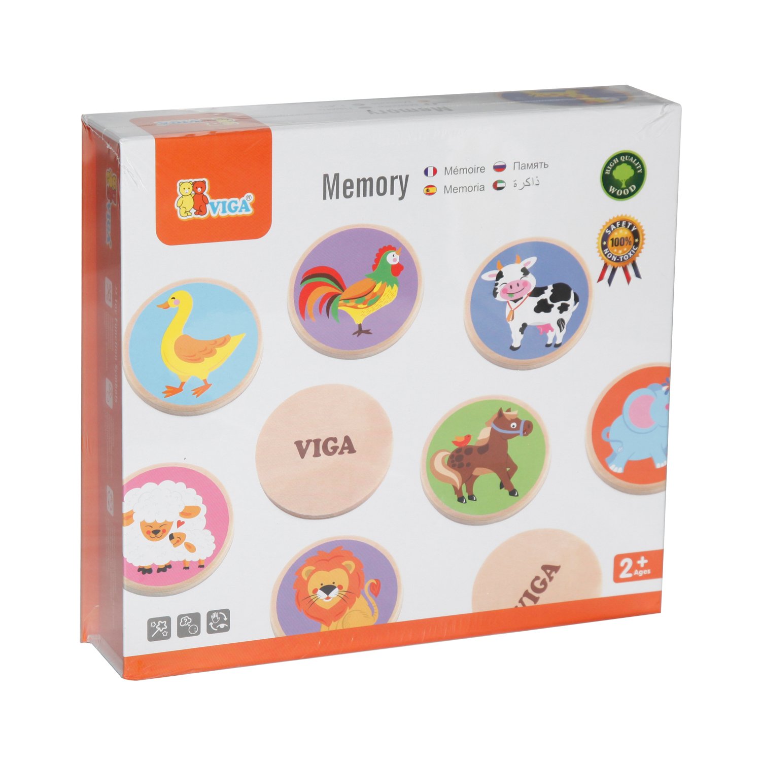 Viga Toys - 51308 - Memory - Animals, Wood - Image 2