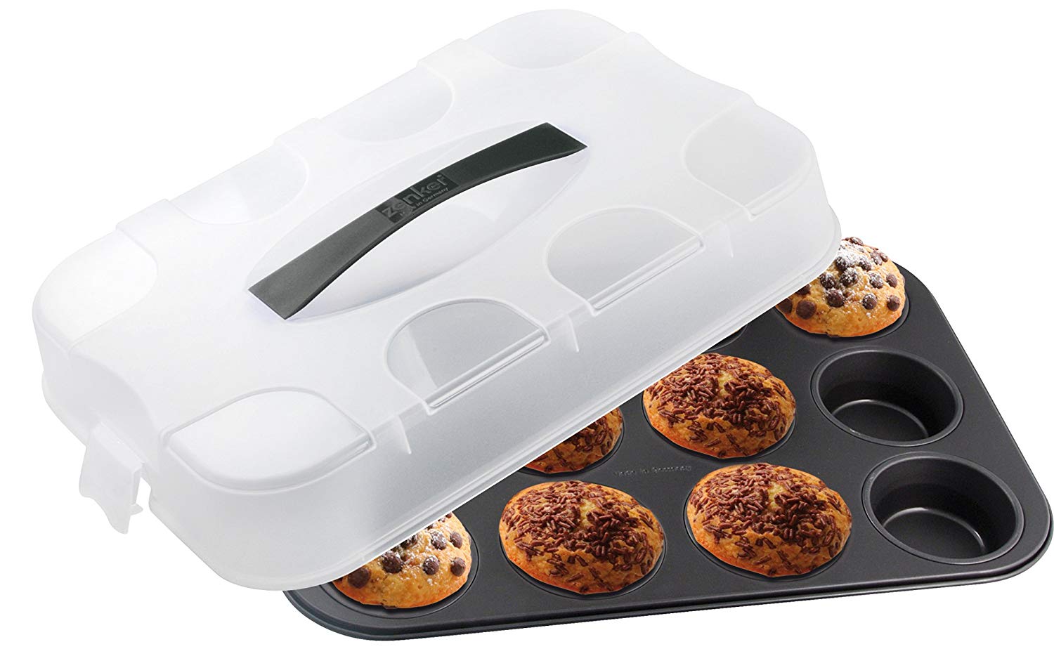 Zenker Special to Go Muffin-Container, Stainless Steel, Black, 39.5 x 27.5 x 8 cm - Image 2