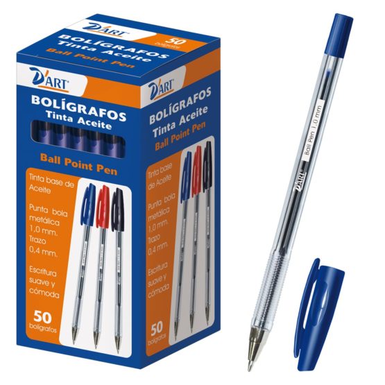 D'Art 79410 – Box of Pens, 1mm, Pack of 50, Blue.