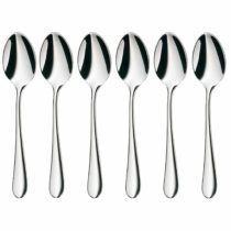 WMF Espresso Spoons Set of 6 Merit Cromargan Protect Steel Extremely Scratch Resistant Polished
