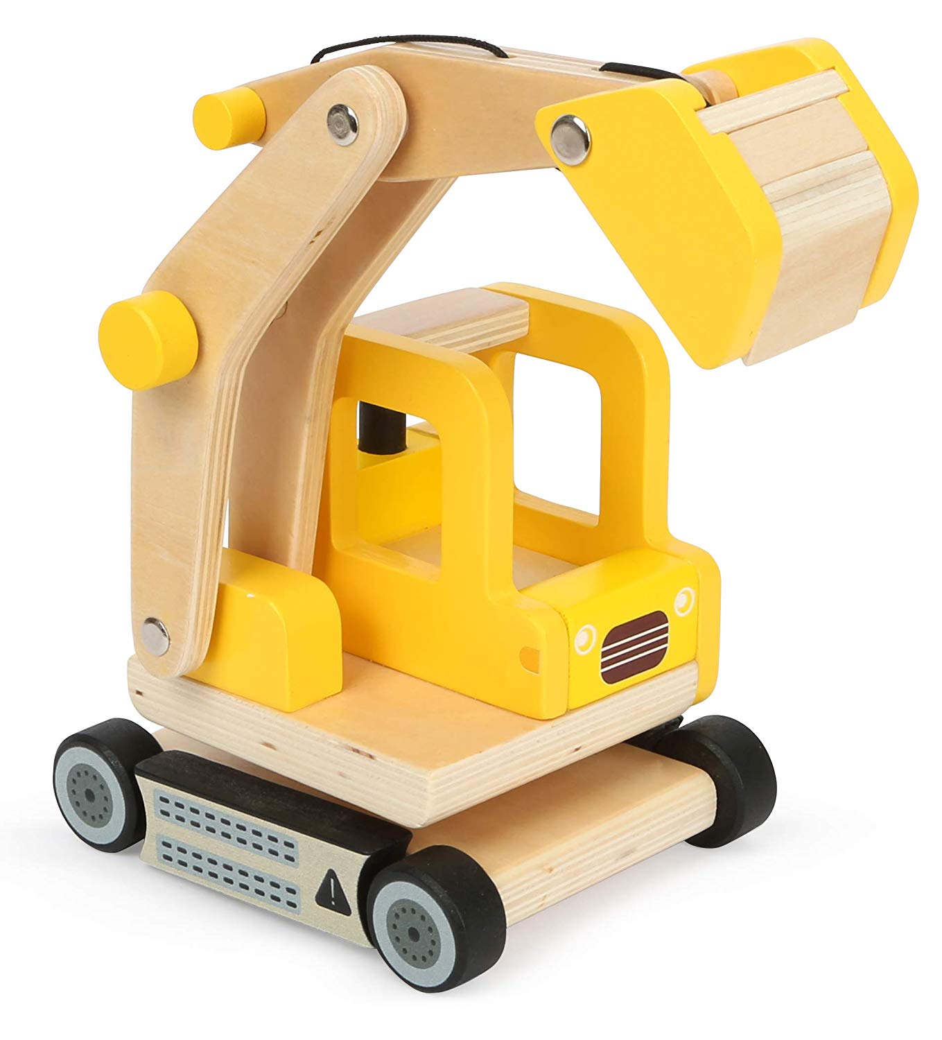 Small Foot Wooden Shovel Excavator, Toy Car with Movable Excavator Arm, 360 Degree Rotation, for Children from 3 Years, 12010