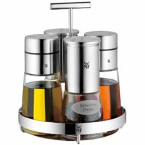 WMF 5 pc Condiment Set Ceramill De Luxe, Stainless Steel, Silver, 17 x 29.9 x 21.5 cm