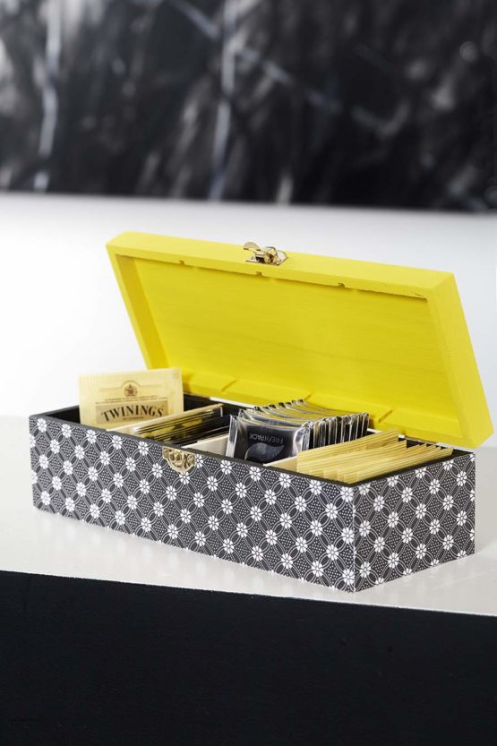 Artemio Wooden Tea Box with 4 Cases, 27 x 10.5 x 8 cm, Beige - Image 4