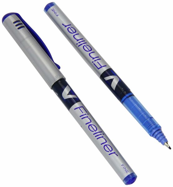 Pilot V Fineliner Liquid Ink 1.2 mm Tip - Blue, Box of 12 - Image 2