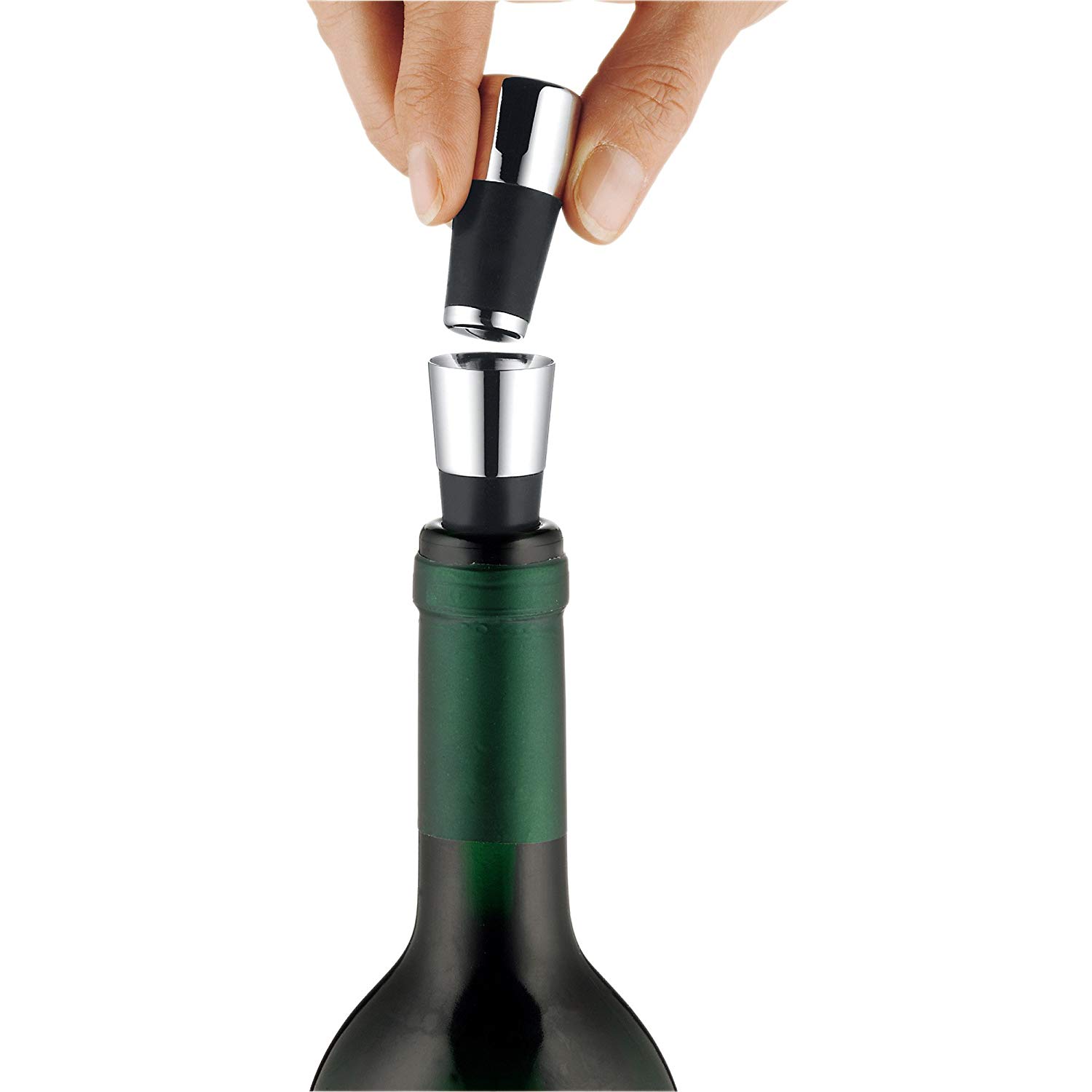 WMF Vino Pouring Spout With Bottle Stopper, Silver - Image 2