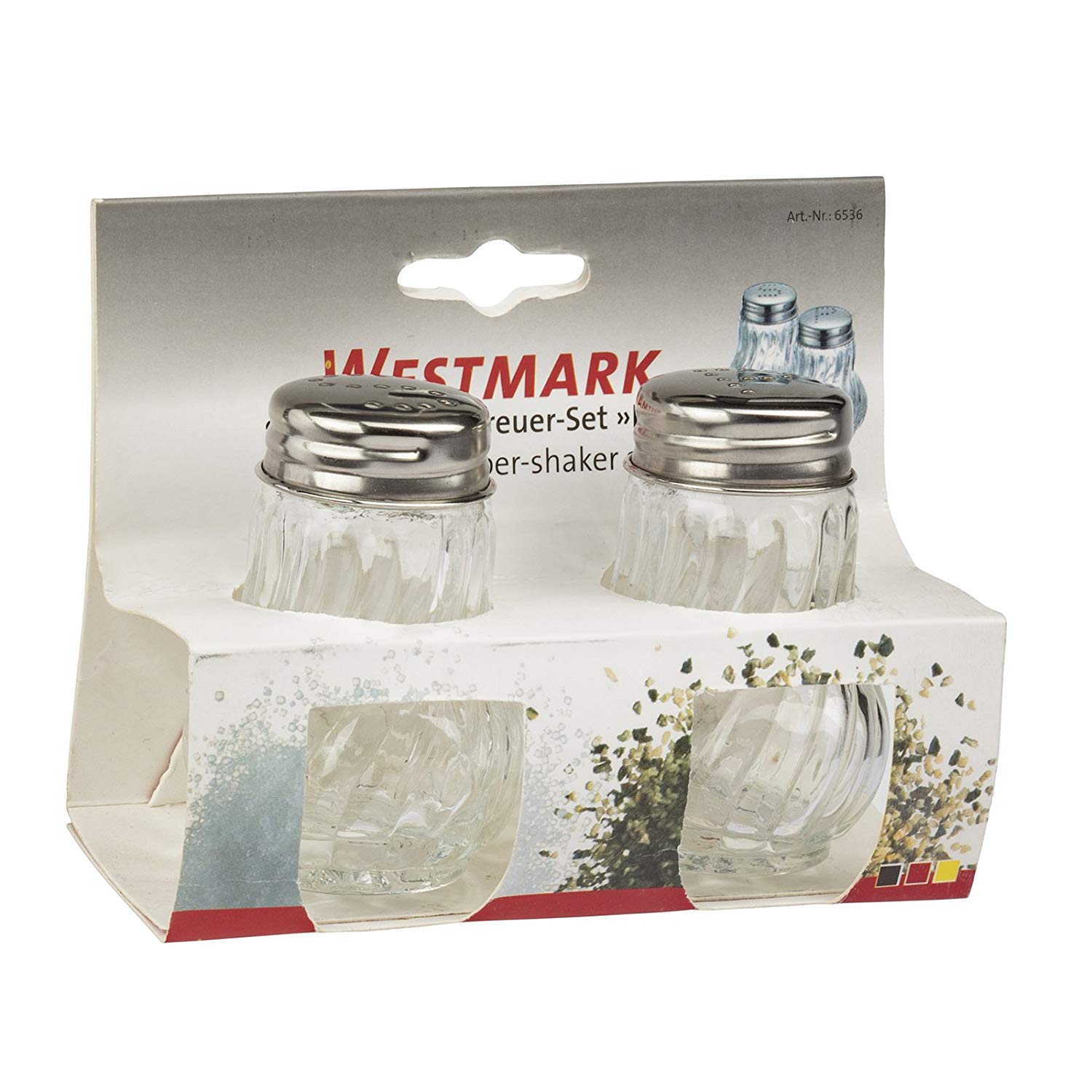 Westmark Salt And Pepper Shaker Set, 2 Pieces, Volume: 50 Ml Each, Glass/Stainless Steel, Berlin, Silver/Transparent, 65362270 - Image 2