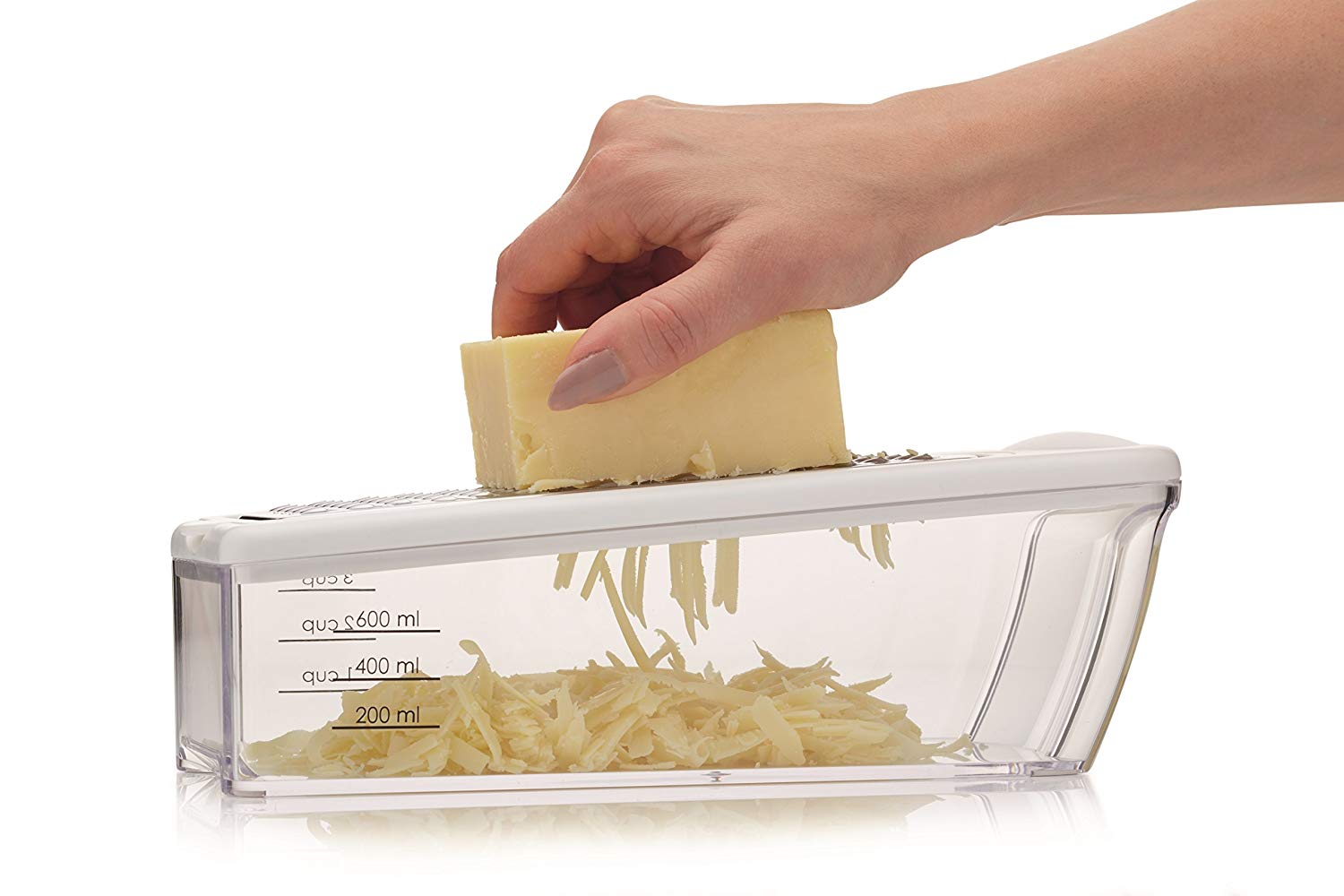 KitchenCraft Cheese Grater with Container, Gift Boxed, Plastic/Stainless Steel, 23 x 8 x 6 cm, Transparent - Image 4