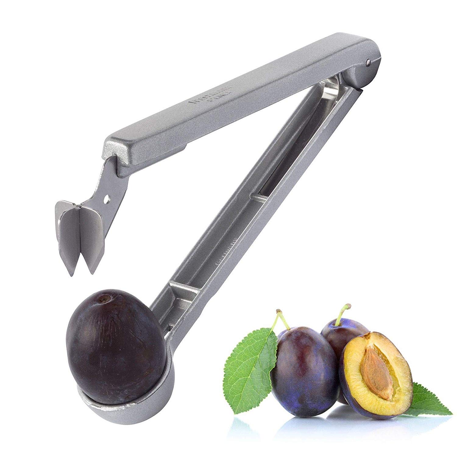 Westmark Plum Stoner for kitchen-ready pitted plums, 16.7 cm long, Aluminium with food-safe coating, Stainless steel blade