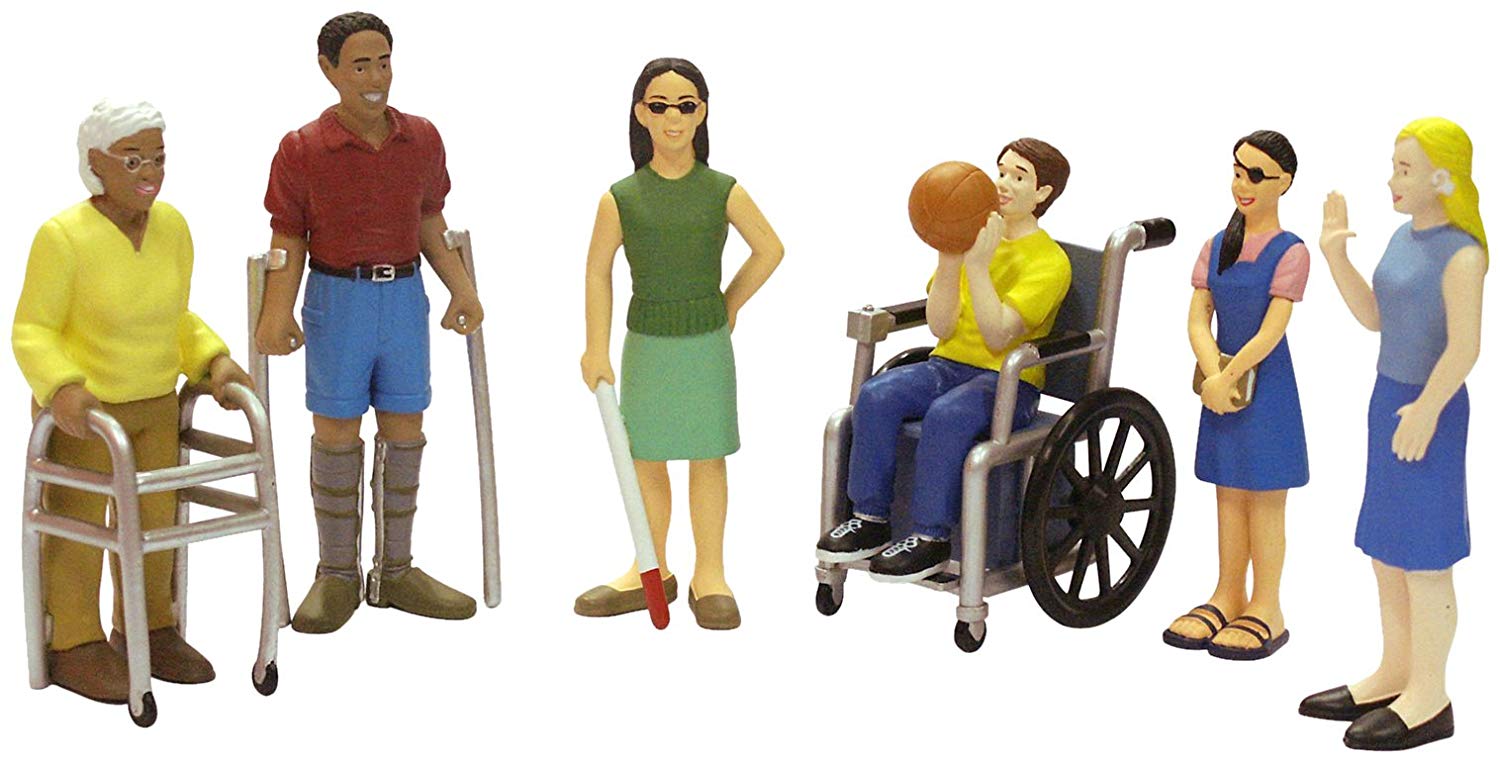 Miniland Educational 27389 12.5 cm Disabled People Figure Dolls, Multi-color