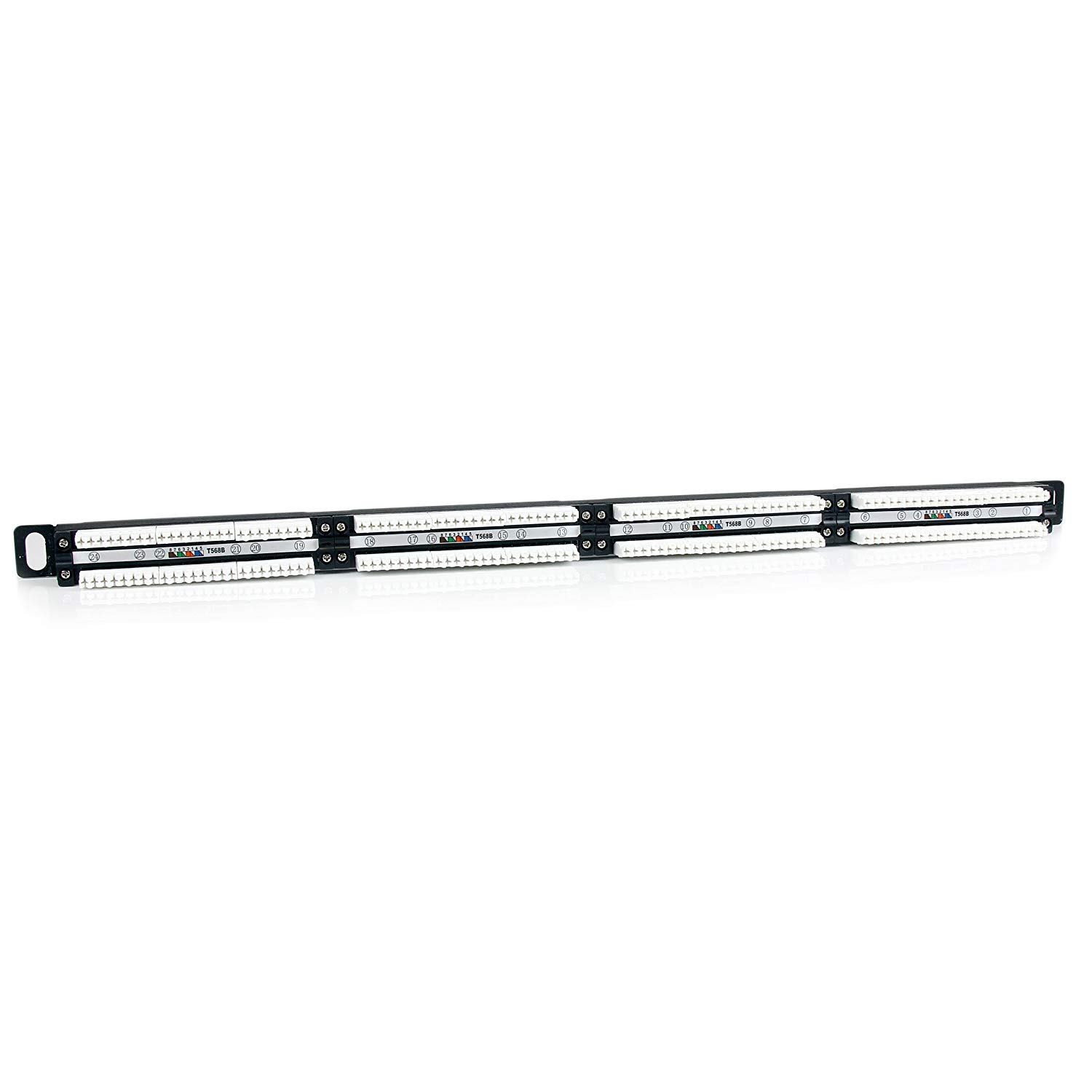 StarTech.com 24 Port 0.5U Cat5e Patch Panel, RJ45 Ethernet Rack Mount Cat 5e 110 Patch Panel - Image 4