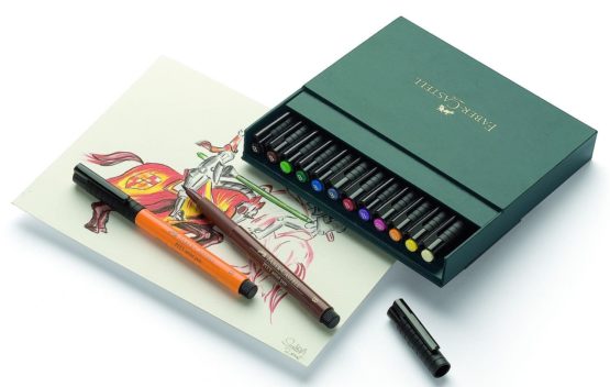 Faber-Castell Pitt Artist Pen Gift Box of 12 Colours - Image 4