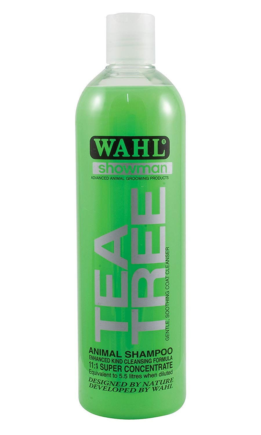 Wahl Tea Tree Animal Shampoo 500ml, 11:1 Concentrate Gentle Coat Cleanser That Comforts Skin While Cleaning & De‑Greasing