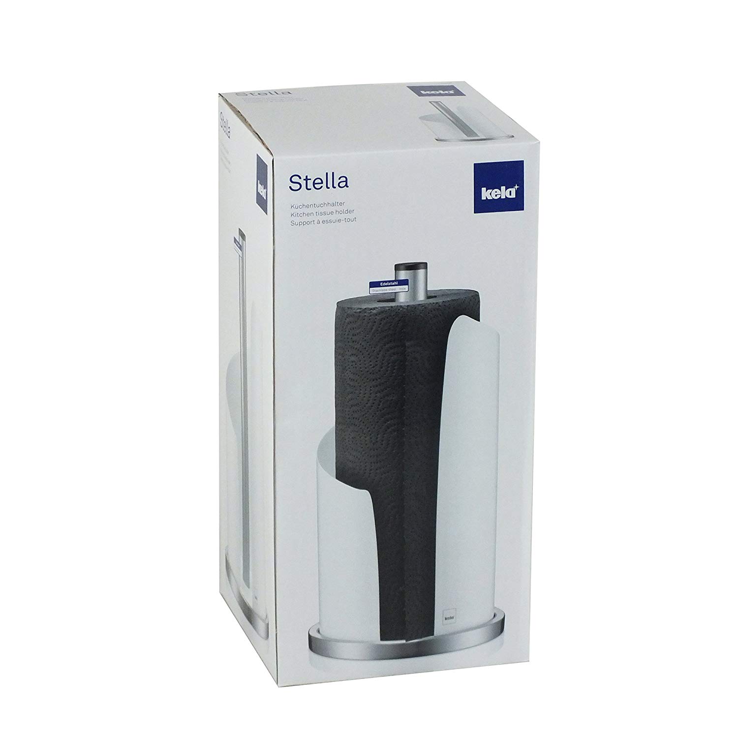 kela kitchen roll holder, upright, for thick rolls, kitchen roll holder 33.5 cm high, STELLA, White - Image 4