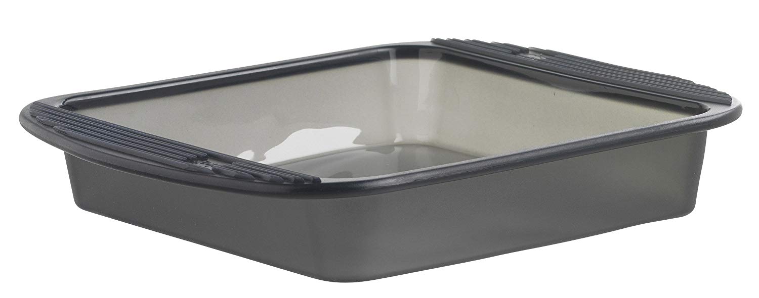 Mastrad Square Cake Baking Pan, Roasting Pan Dish - Silicone, Non-Stick, Dishwasher Safe, 9x9 inch, Grey - F40214 - Image 2