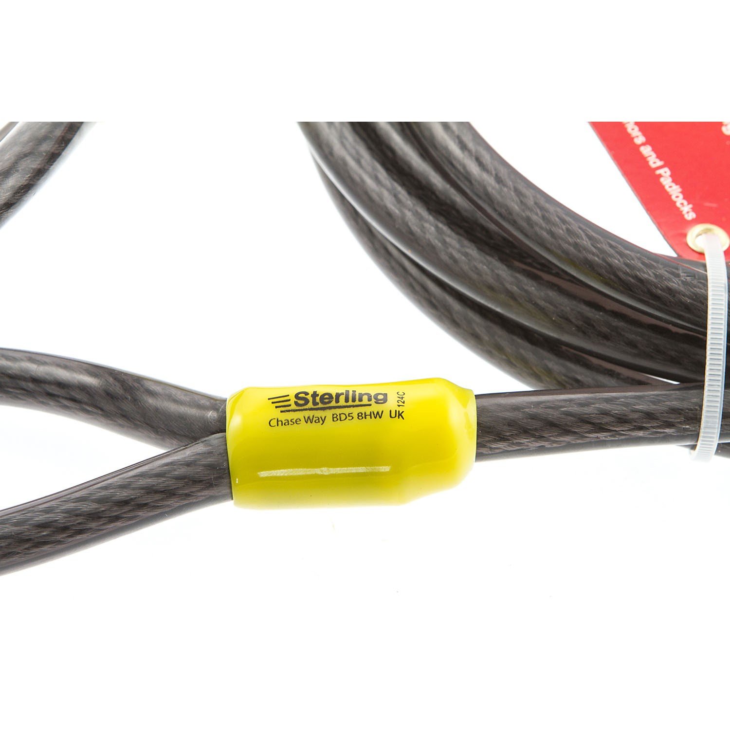 Burg-Wachter 124C Double Loop Vinyl Coated Multi-Stranded Braided Steel Cable with Self Coiling, Black - Image 4