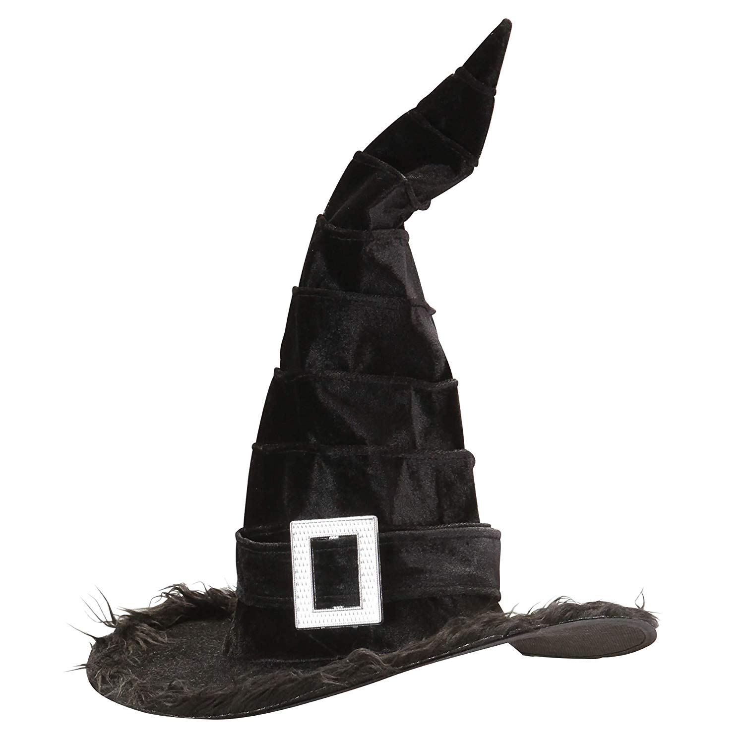 Velvet Witch s with Plush Trim & Buckle Halloween Hats Caps & Headwear for Fancy Dress Costumes Accessory - Image 2