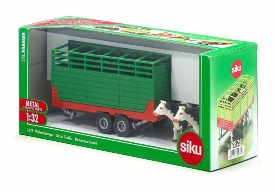 siku 2875, Livestock Trailer with 2 Holstein Cows, 1:32, Metal/Plastic, Green, Multifunction - Image 3