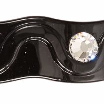 Caravan 0.5 oz Rolling Thick Hair Barrette with 3 Swarovski Rhine Stone Crystals