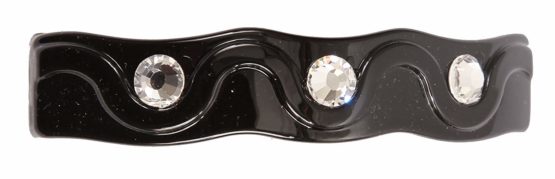 Caravan 0.5 oz Rolling Thick Hair Barrette with 3 Swarovski Rhine Stone Crystals