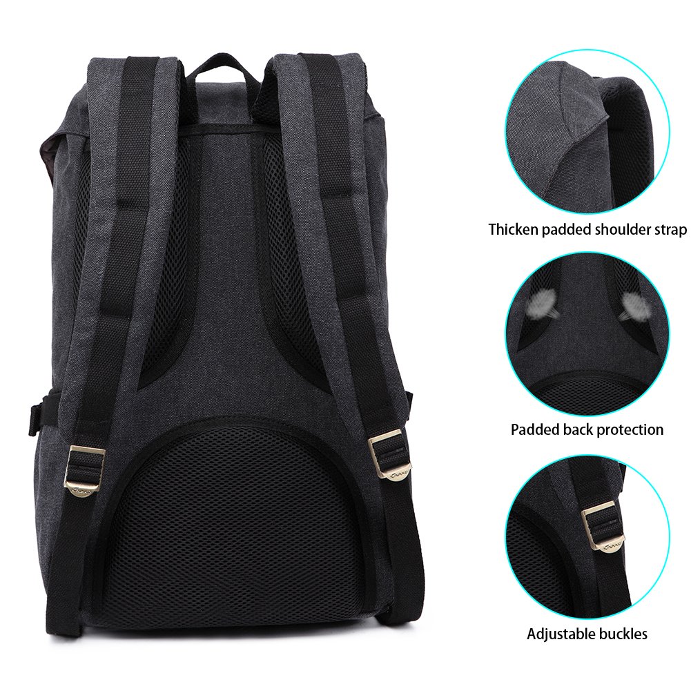 KAUKKO Rucksack Studenten Backpack 17 Zoll für 15″ Notebook Lässiger ...