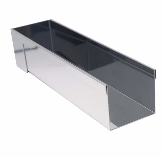 DE BUYER Gutter with Square Profile Removable End Pieces, Stainless Steel, Silver, 30.99 x 8.61 x 7.01 cm