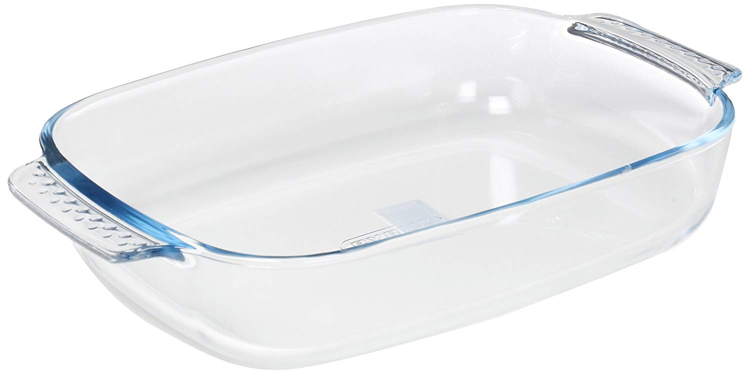 Pyrex Borosilicate Glass Rectangular Roaster, 30 x 20cm, Off-white, 30x20 cm