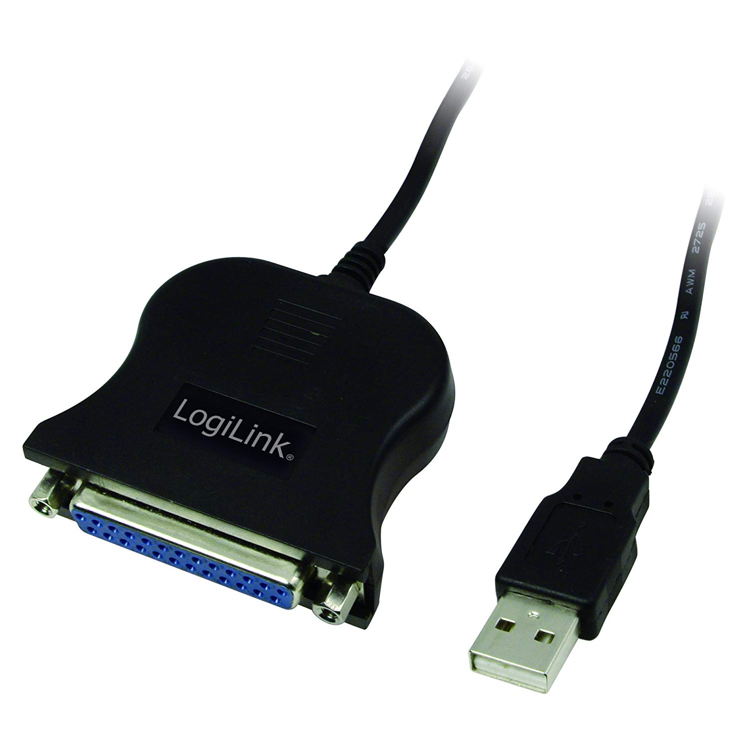 LogiLink UA-0054A USB to 25DB Adaptor Cable, Schwarz