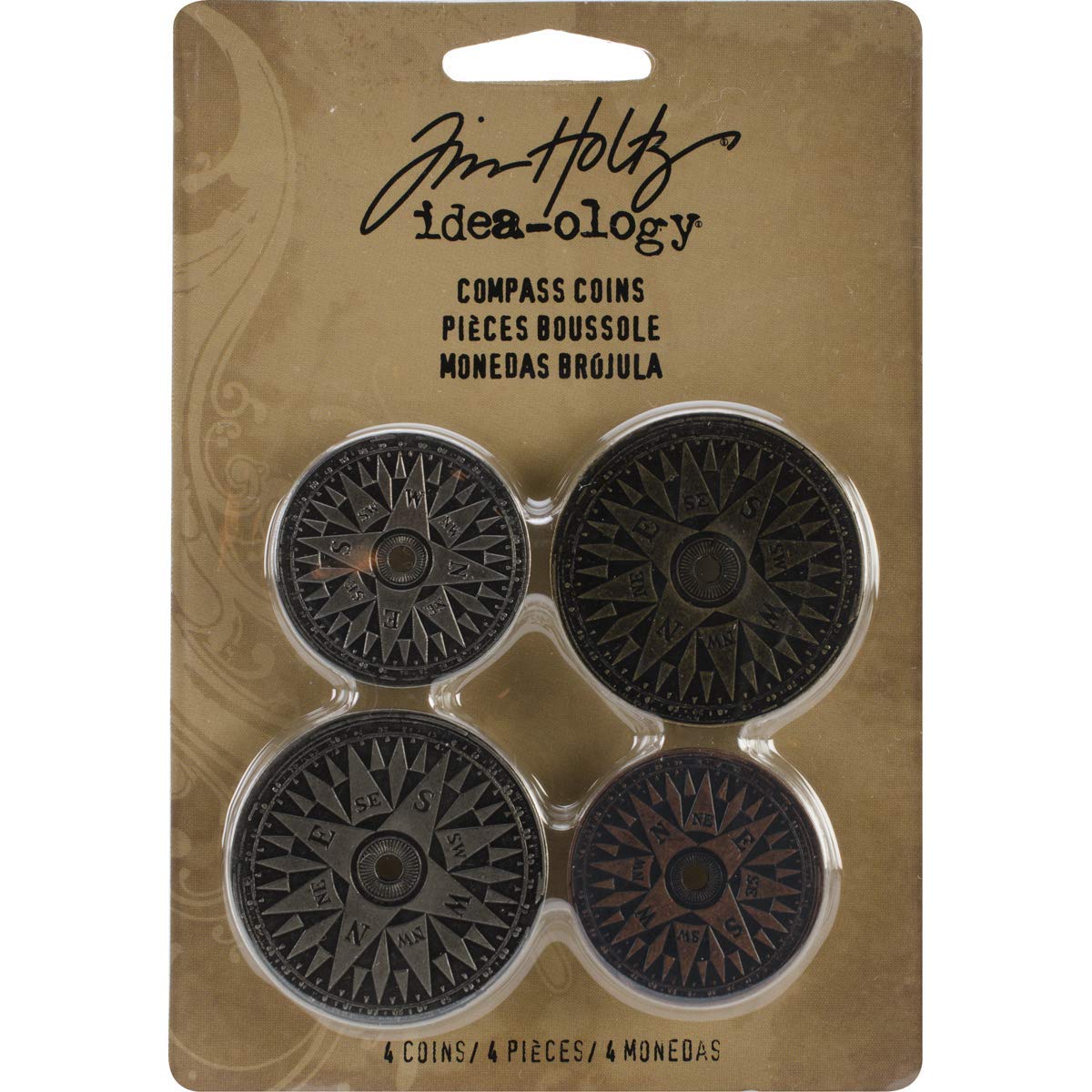 Tim Holtz idea-ology Compass Coins, Multi-colour - Image 2