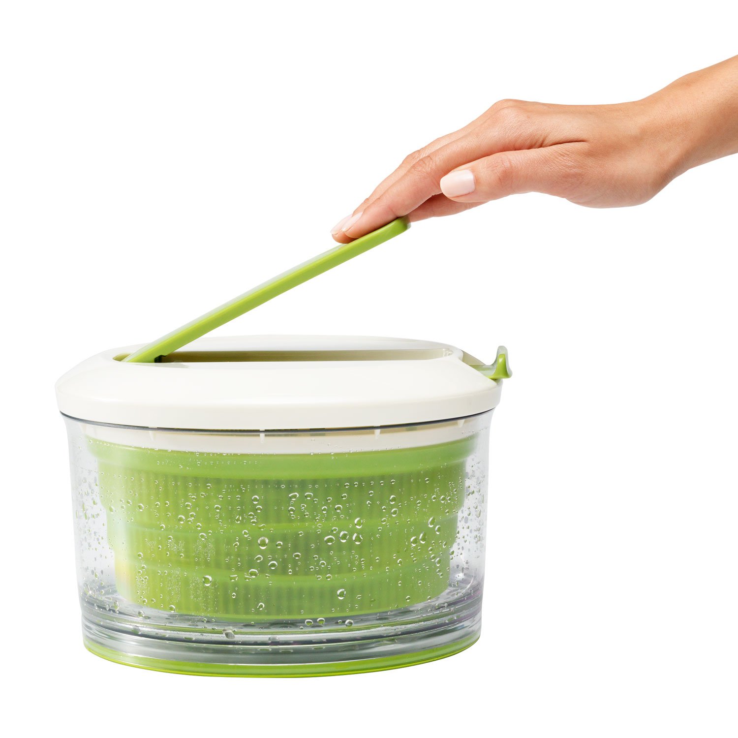 Chef'n SpinCycle Salad Spinner Small, Plastic Salad Spinner In Gift Box, Green - Image 4