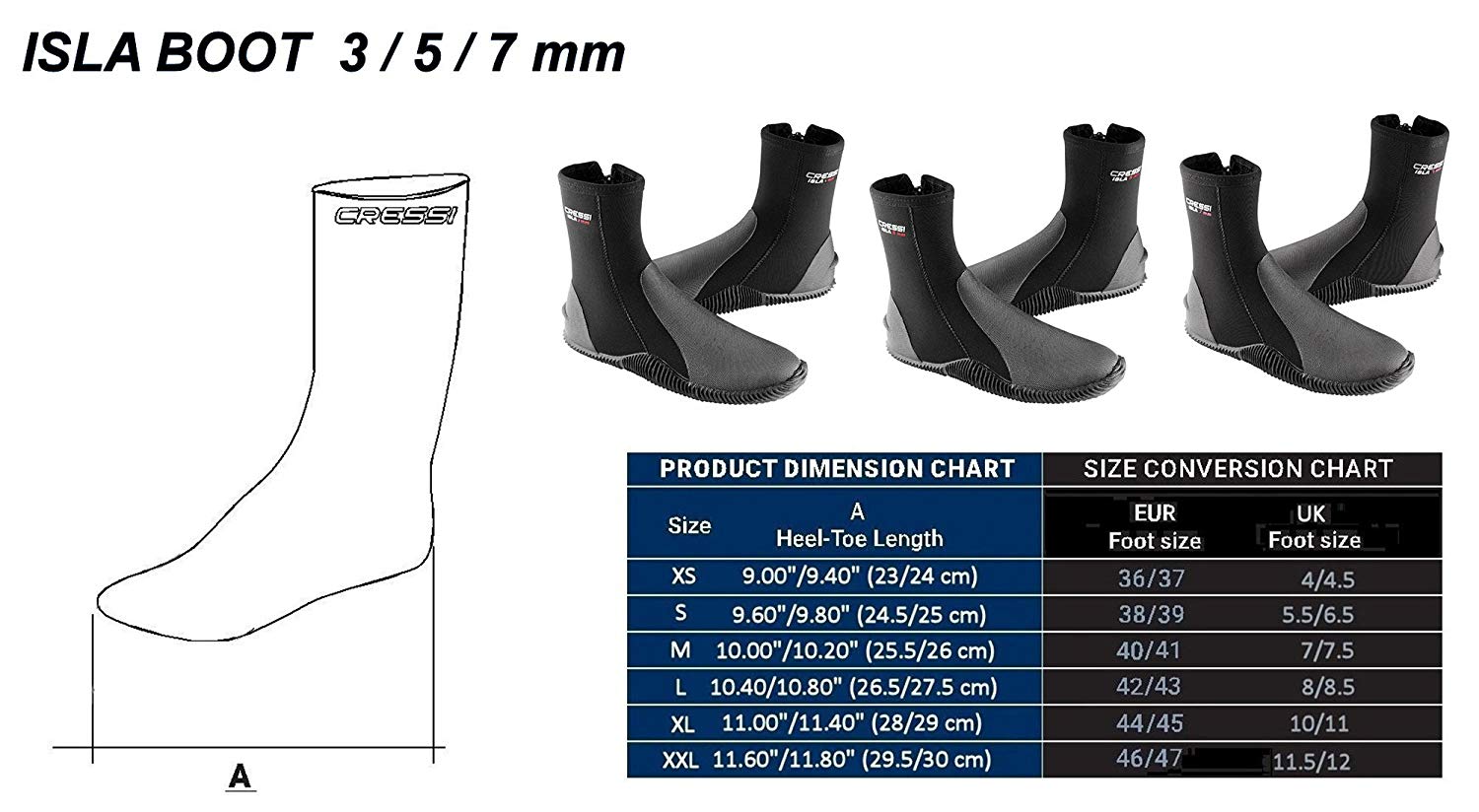 Cressi Isla W/Sole Boots Black/Red 5mm M_UK 7/7.5_EU 40/41 Unisex Diving Neoprene Boots with Rubber Soles - Image 4