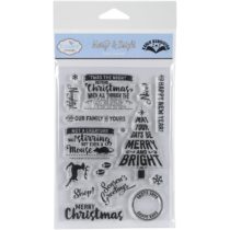 Elizabeth Craft Designs Elizabeth Crafts Cling Stamps 2.25 x 1.25-inch-Merry and Bright, Various