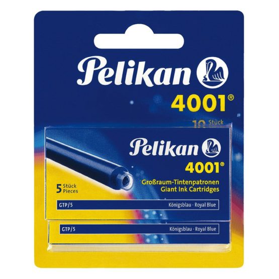 Pelikan 4001 Ink Cartridge for Fountain Pen - Royal Blue (Pack of 10)