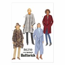 Butterick Patterns 6250 ZZ,Misses Jacket,Coat and Wrap,Sizes LRG(16-18)-XLG(20-22)-XXL(24-26)