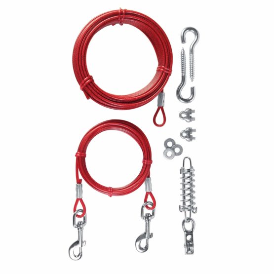 Trixie Cable with Pulley Tie Out, 15 m, Red