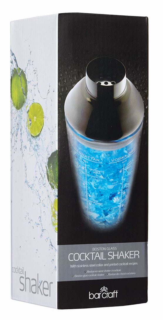 BarCraft KCBCBOSTON Easy Cocktail Shaker with Printed Recipes, 700 ml - Image 2